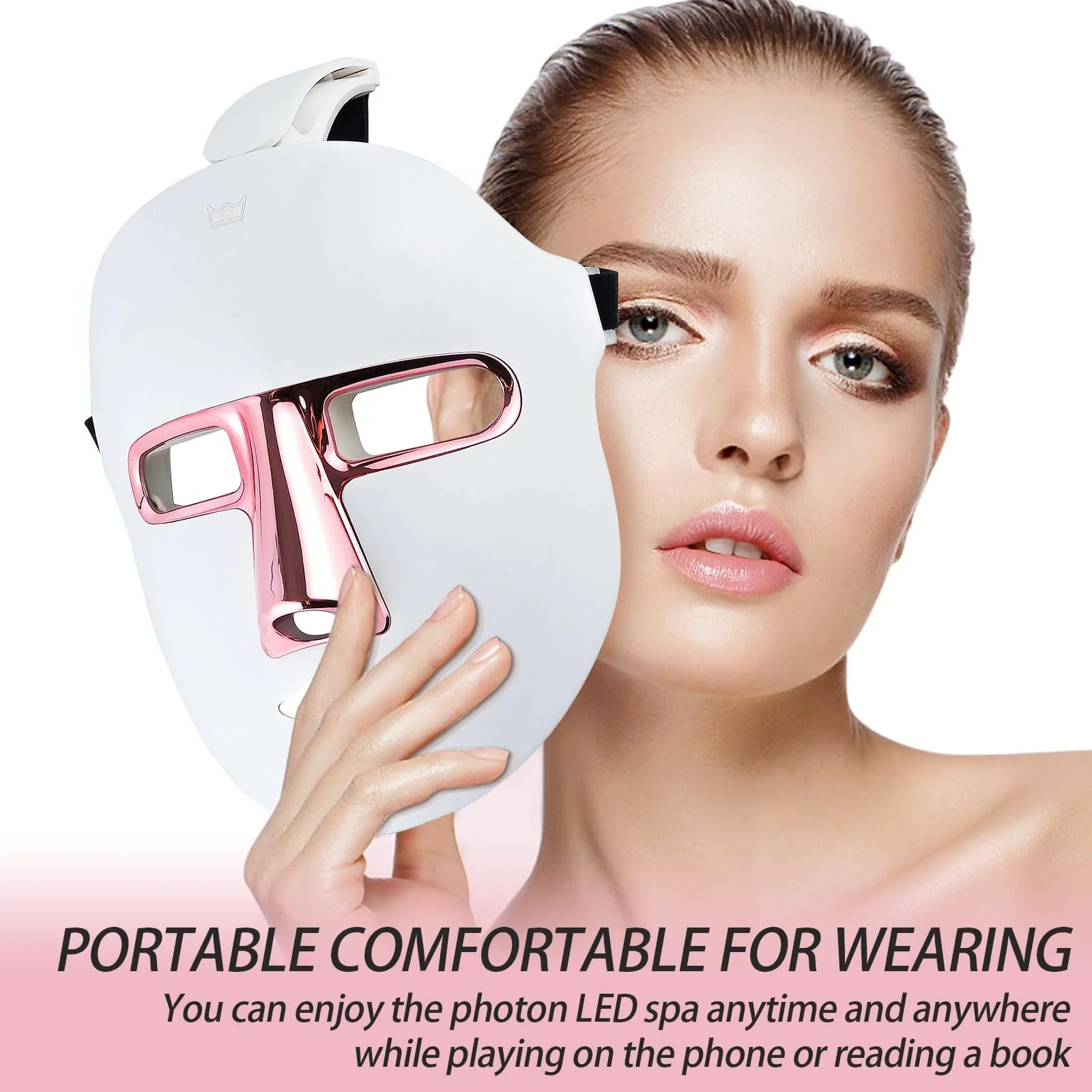 LED Маска для световой терапии 7 цветов с 270 светодиодами для омоложения, красоты лица и против морщин (B), фото №3