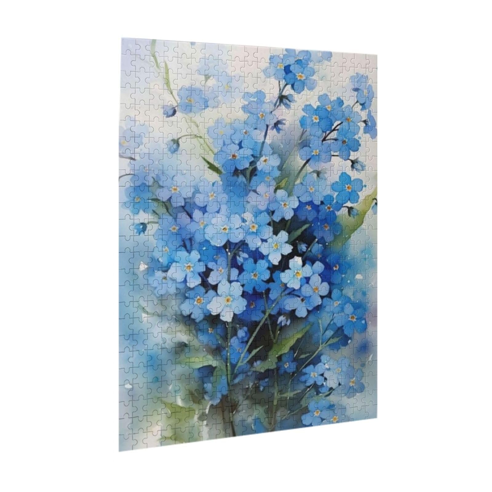 Дерев'яний пазл Watercolour Forget Me Not Flowers 500 елементів для дорослих та підлітків, фото №1