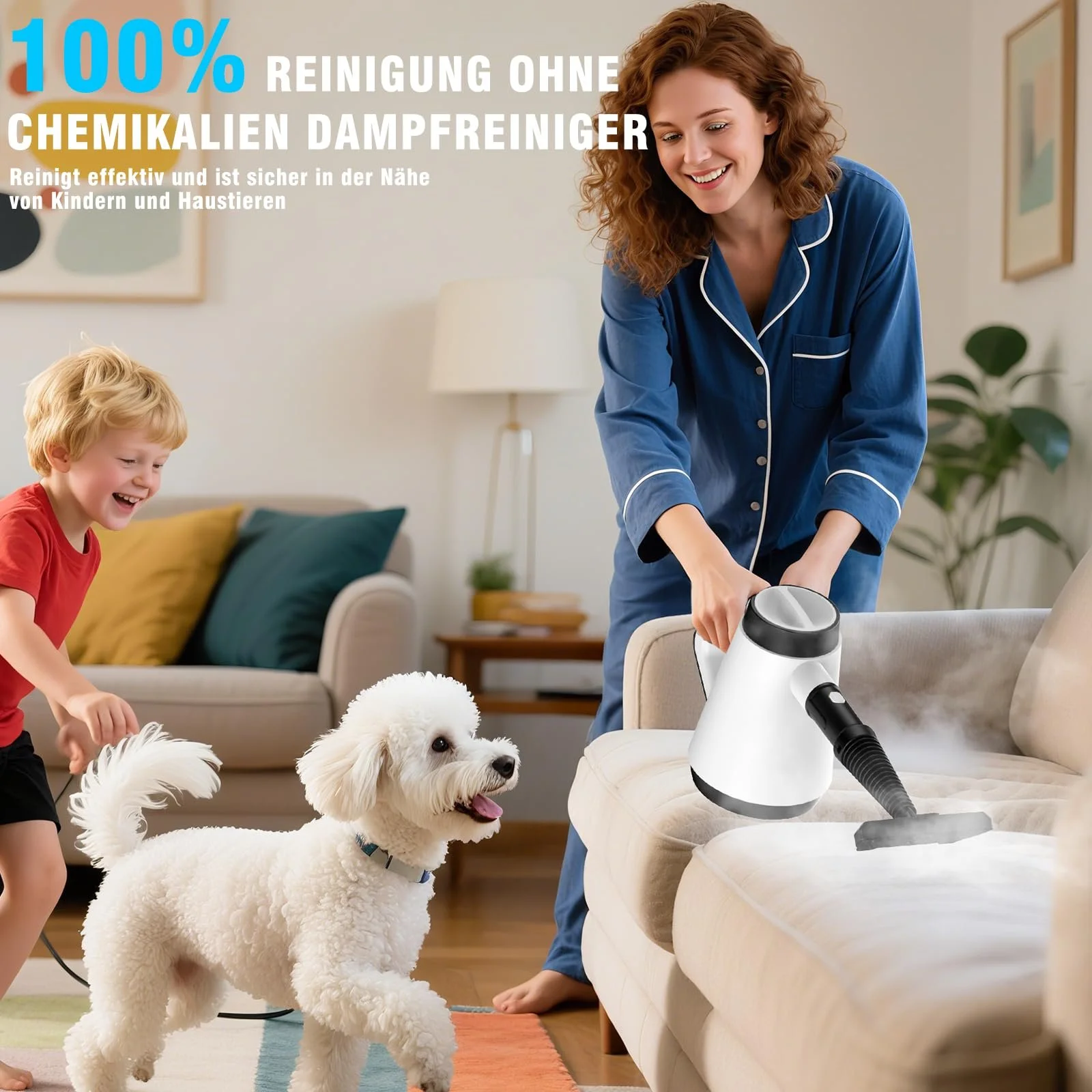 Ручний пароочисник 1200 W 400 ml 9 аксесуарів Білий, фото №3