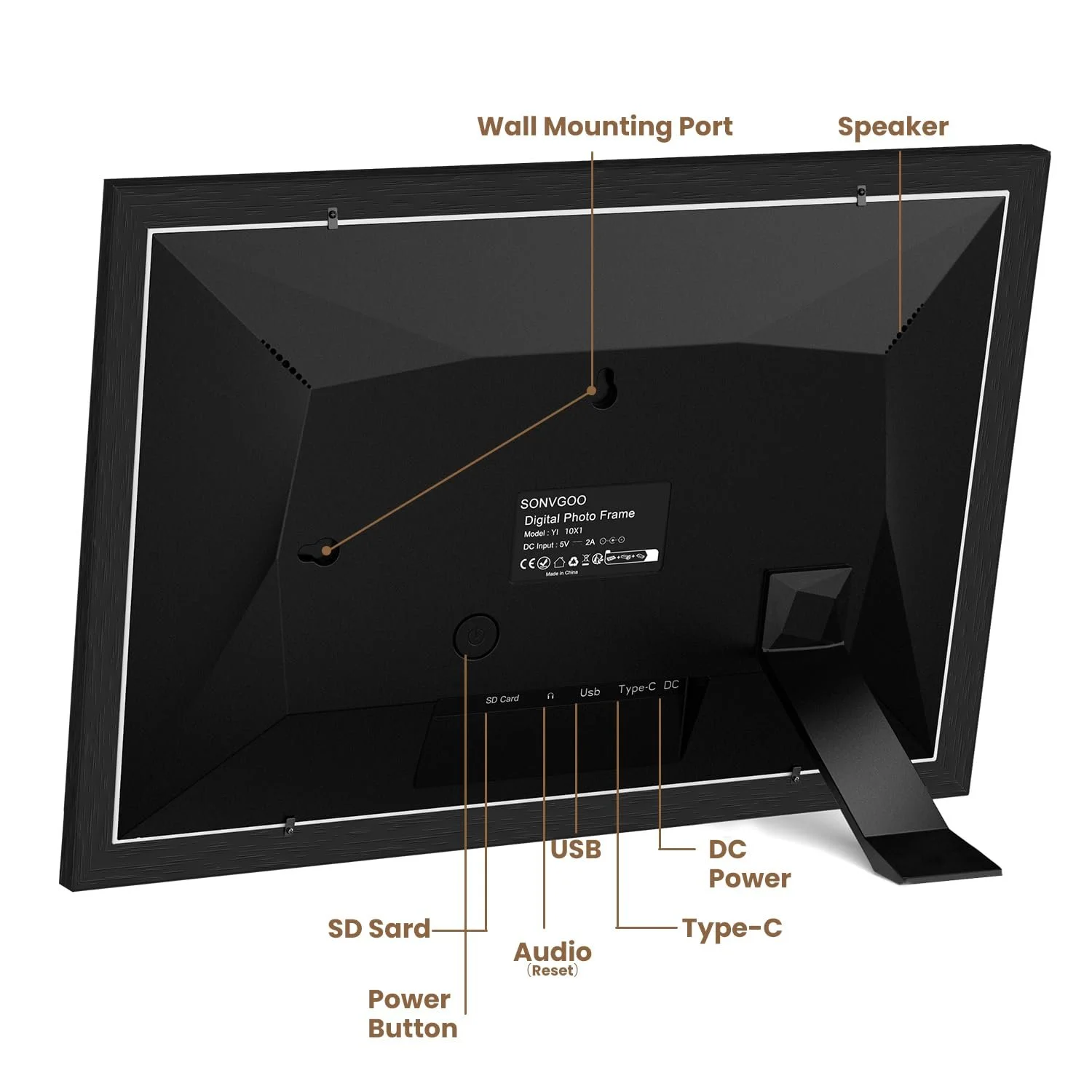 Цифровая фоторамка SONVGOO 10.1" WLAN IPS 1280 x 800 32 GB Wood, фото №7 Цифровая фоторамка SONVGOO 10.1" WLAN IPS 1280 x 800 32 GB Wood, фото №7