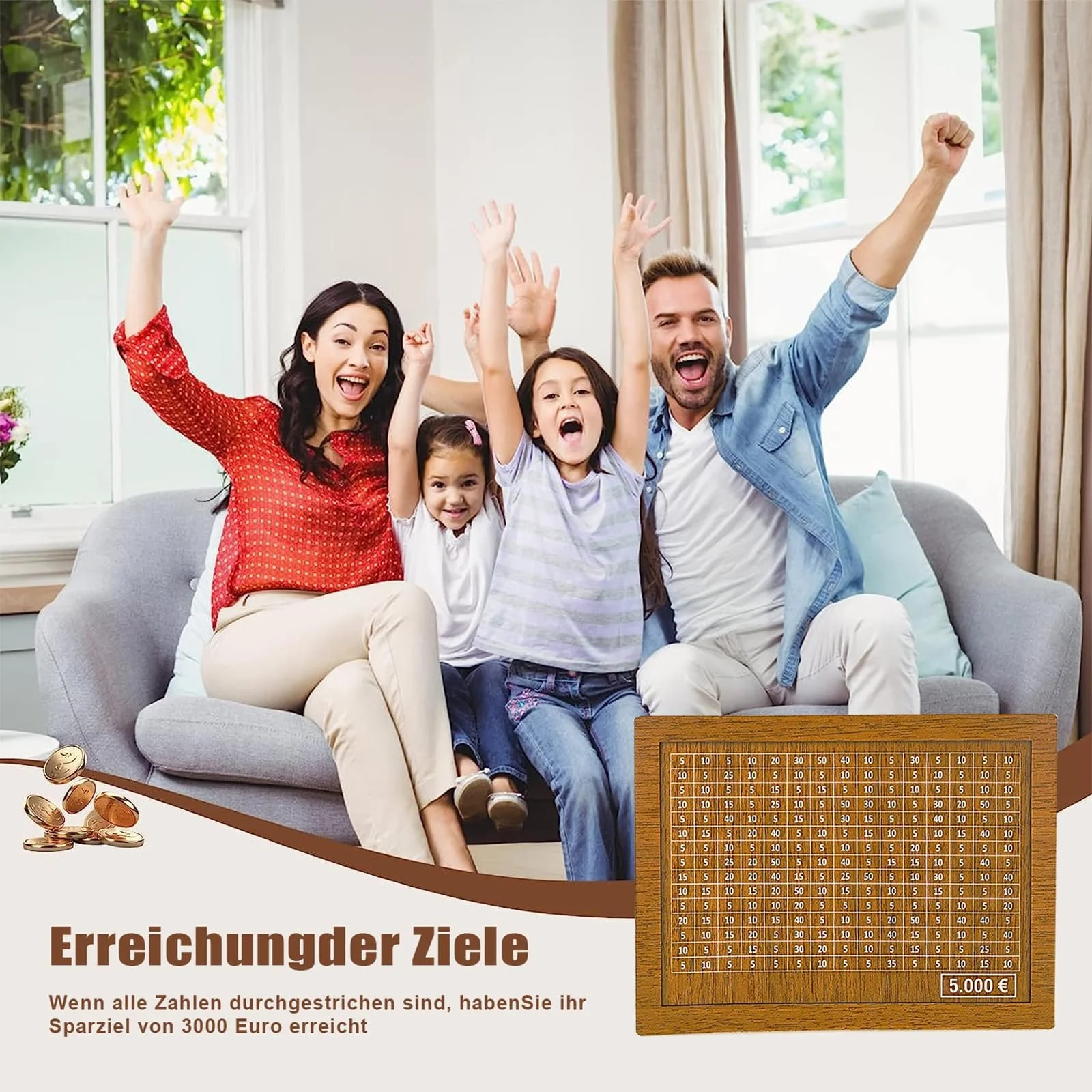 Скарбничка з лічильником 5000 євро, з акриловою пластиною, фото №7