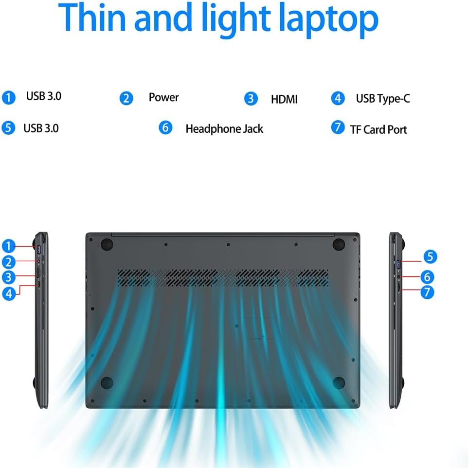 Ноутбук 17.3" IJKKJI 1732N-8 Intel Celeron N5095 RAM 8GB SSD 512GB Windows 11 (UKR), фото №6
