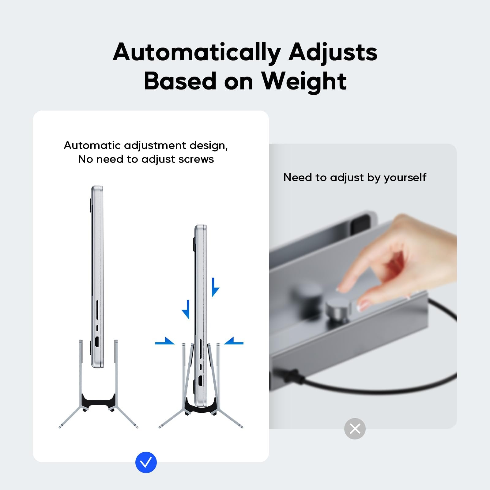 Подставка вертикальная для ноутбука Алюминиевый держатель с регулируемой вертикальной стойкой для ноутбуков, блокнотов, MacBook Air, Pro, планшетов и iPad, Подставка для ноутбука для Mac Mini - Cерый, фото №6 Подставка вертикальная для ноутбука Алюминиевый держатель с регулируемой вертикальной стойкой для ноутбуков, блокнотов, MacBook Air, Pro, планшетов и iPad, Подставка для ноутбука для Mac Mini - Cерый, фото №6