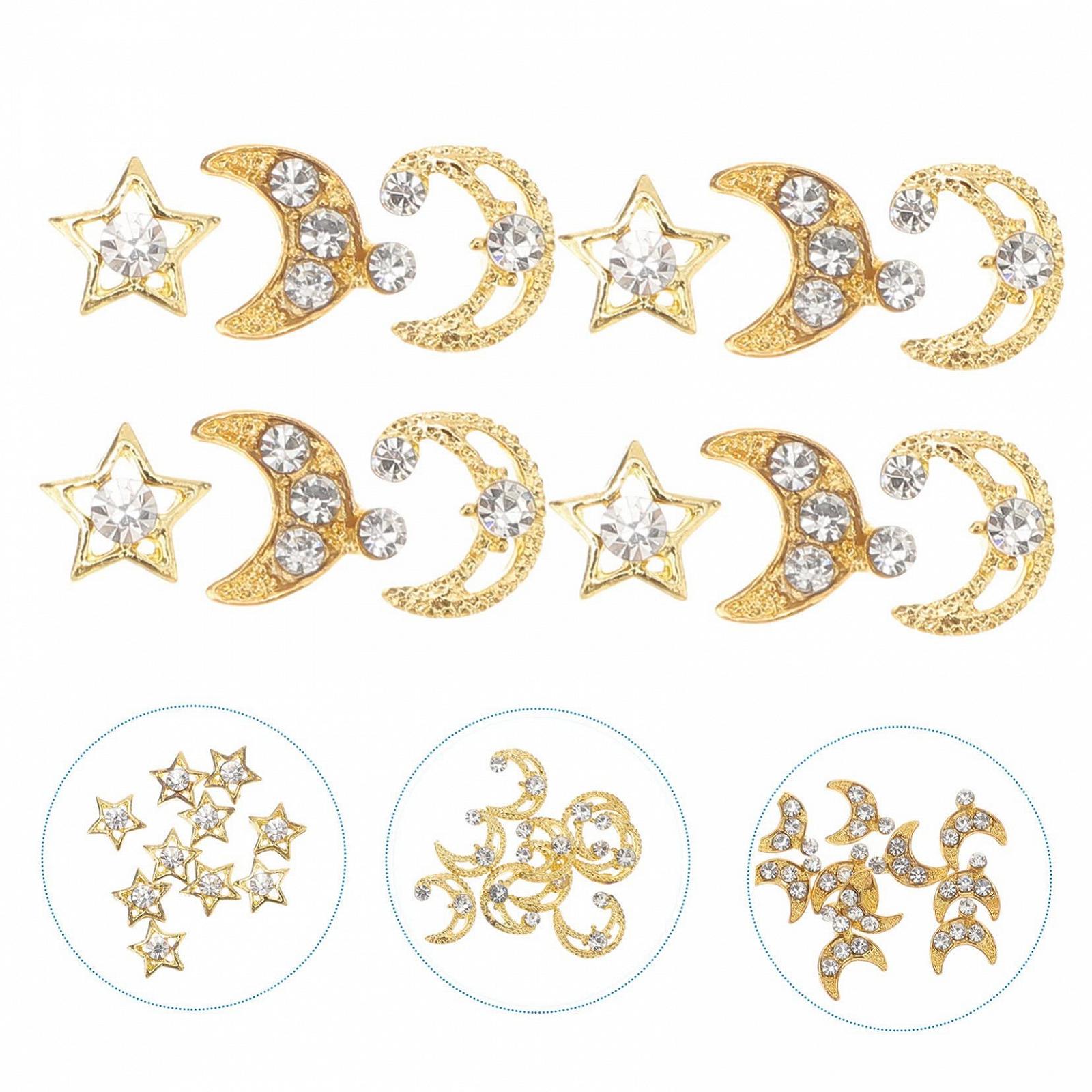 Украшения для ногтей MERRYHAPY Звезды Луна Камни 30 шт., фото №8