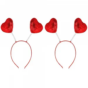 Обруч Серце Червоний з Блискітками, 2 шт - Фото 1