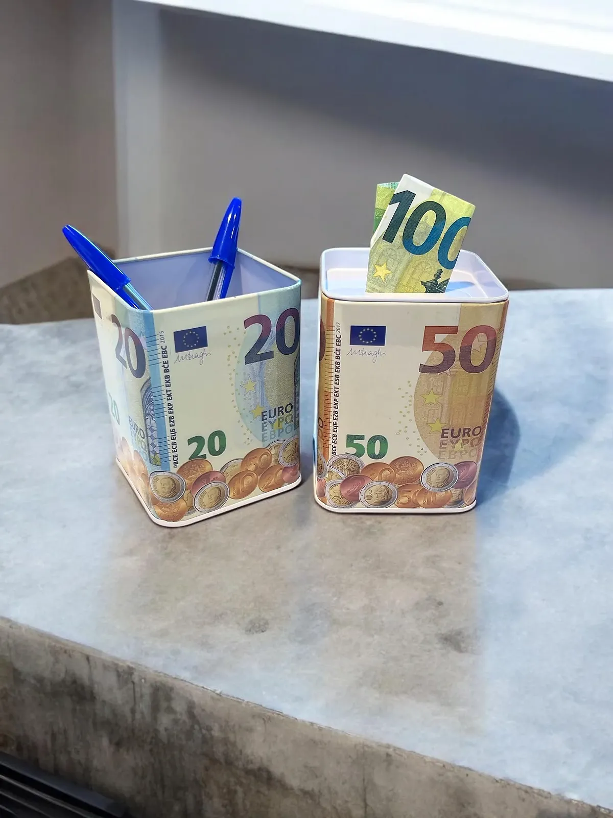 Скарбничка дитяча оригінальна з кришкою 20 Euro 50 Euro 100 Euro 200 Euro різнокольорова, фото №6