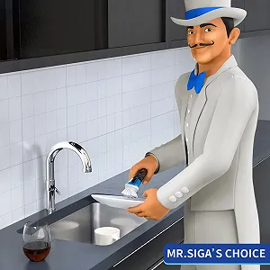 Щітка для миття посуду MR.SIGA з дозатором мила Для кастрюль, сковорідок та мийок synthetic.ua - Фото 1