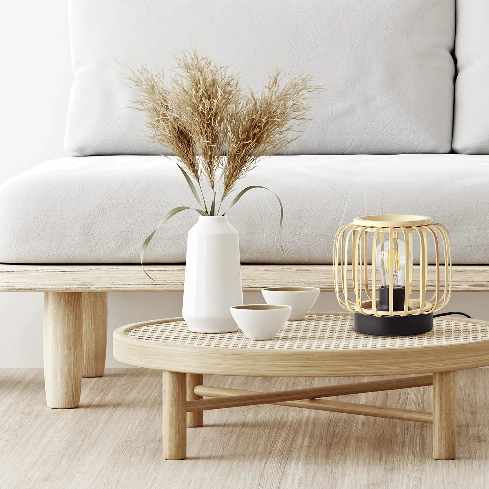 Настільна лампа INSPIRE Pecan 1 x E27 40 Вт 18 см Bamboo Чорний, фото №1