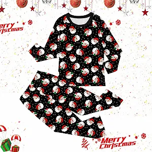 Комплект дитячий (топ з довгими рукавами та штани) з принтом, вільний synthetic.ua - Фото 1