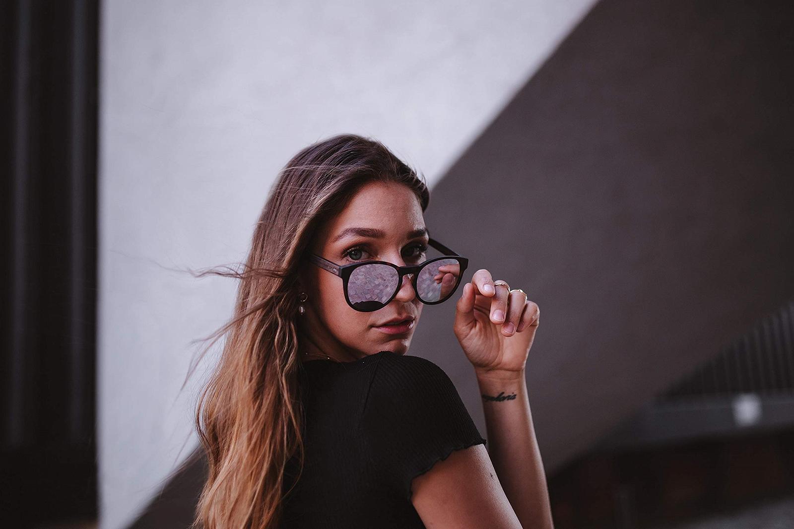 Сонцезахисні окуляри Дерев'яні TAKE A SHOT Великі круглі лінзи Гавана UV400, фото №5