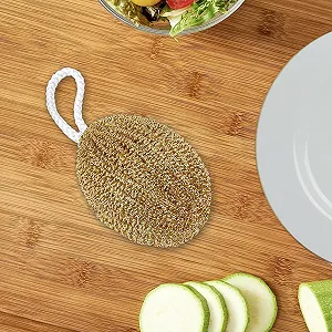 Кухонна губка-щітка для посуду, кастрюль та гриля, мідне плетіння, термостійка synthetic.ua - Фото 1