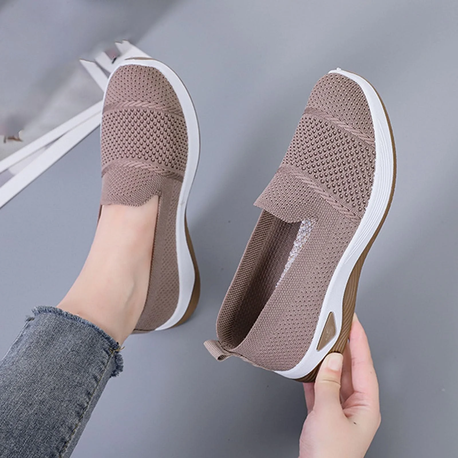 Кроссовки ортопедические Gyaimxfu женские без шнурков, фото №4 Кроссовки ортопедические Gyaimxfu женские без шнурков, фото №4