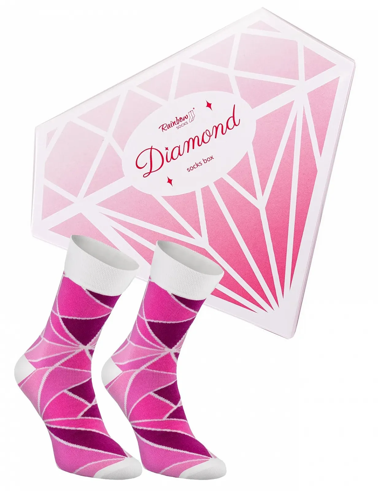 Шкарпетки Rainbow Socks Diamond, рожеві, 1 пара, фото №1