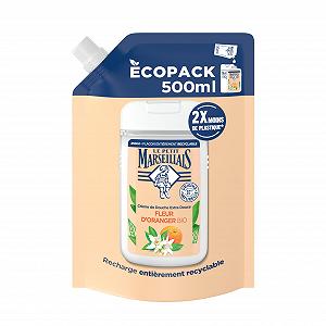 Гель для душа (запаска) Le Petit Marseillais Extra Soft Organic Orange Blossom 500 мл Эко-пак - Фото 1