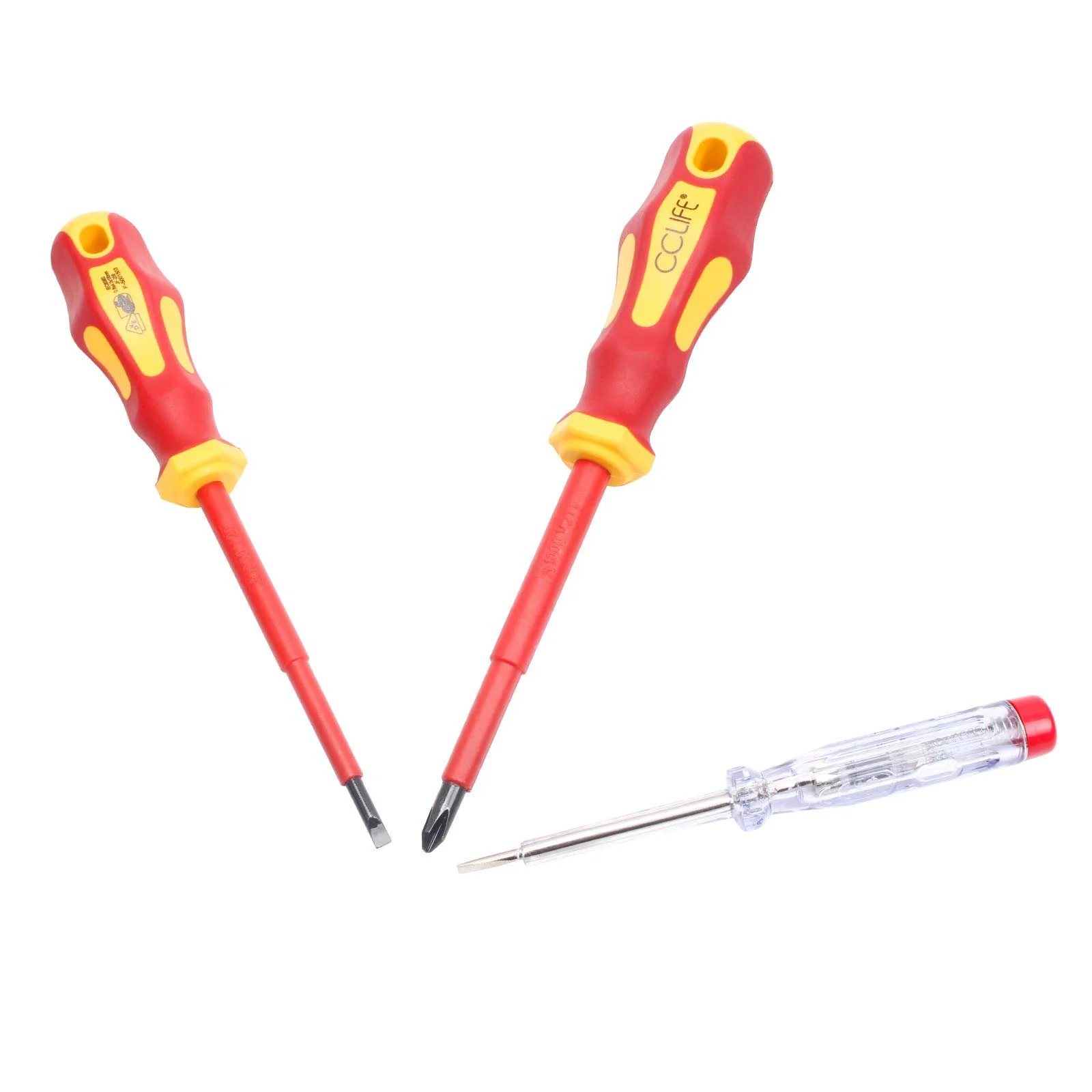 Набір ізольованих викруток CCLIFE VDE 9 штук шліцьові/PH/PZ з тестером, фото №7
