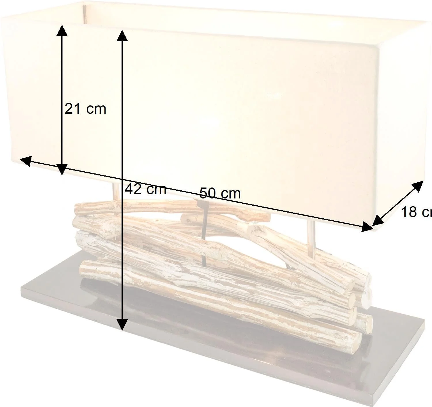 Настільна лампа Guru-Shop Kinshasa ручна робота натуральні матеріали плавник бавовна, фото №3