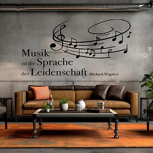 Настінна наклейка tjapalo s-pkm367 Music is the Language of Passion 80 x 42 см synthetic.ua - Фото 1