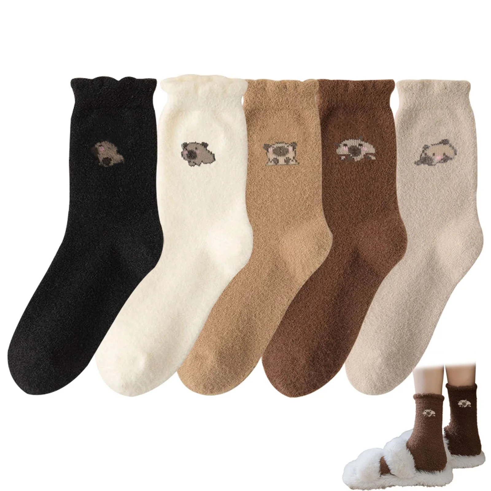 Шкарпетки Capybara 5 пар Capybara Kuschelsocken Теплі шкарпетки, фото №1