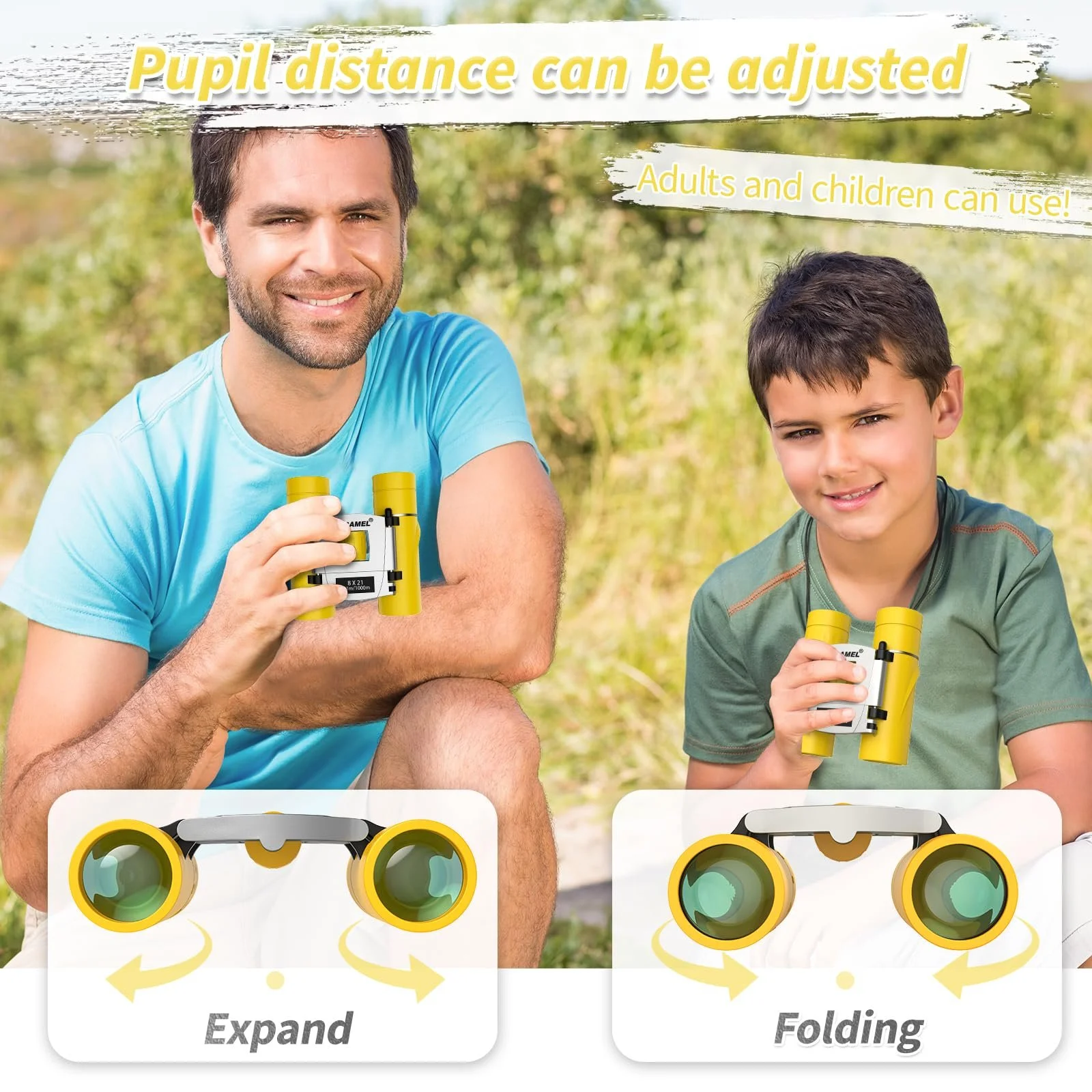 Бінокль USCAMEL 8 x 21 Жовтий, фото №5