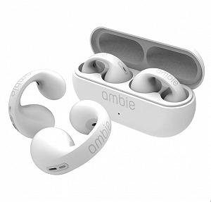 Беспроводные спортивные наушники Ambie Bluetooth 5.3 Футляр Белые - Фото 1