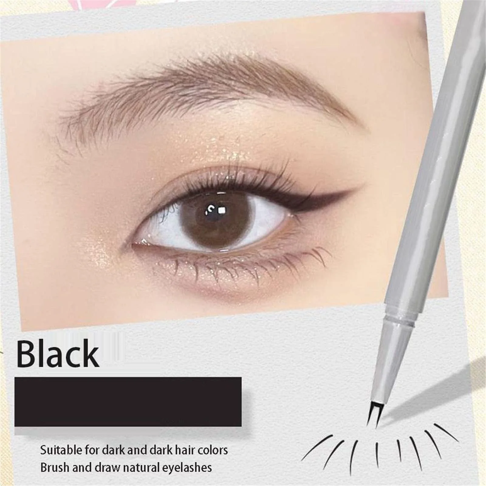 Олівець для нижніх вій з подвійним кінчиком, Водостійкий, фото №6