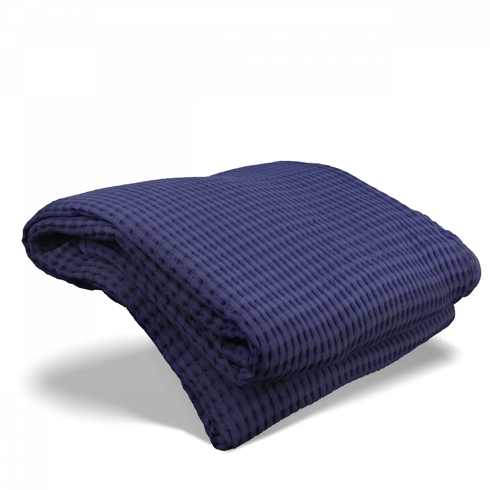 Покривало Вафельний Піке NOAH VERDE: темно-синій, 100% бавовна, покривало для дивана, фото №1