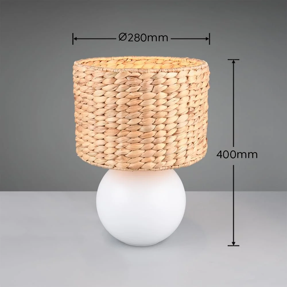 Настільна лампа Trio Leuchten Vina 518990101 Кераміка Абажур із морського листя E27 40 см Біла, фото №9