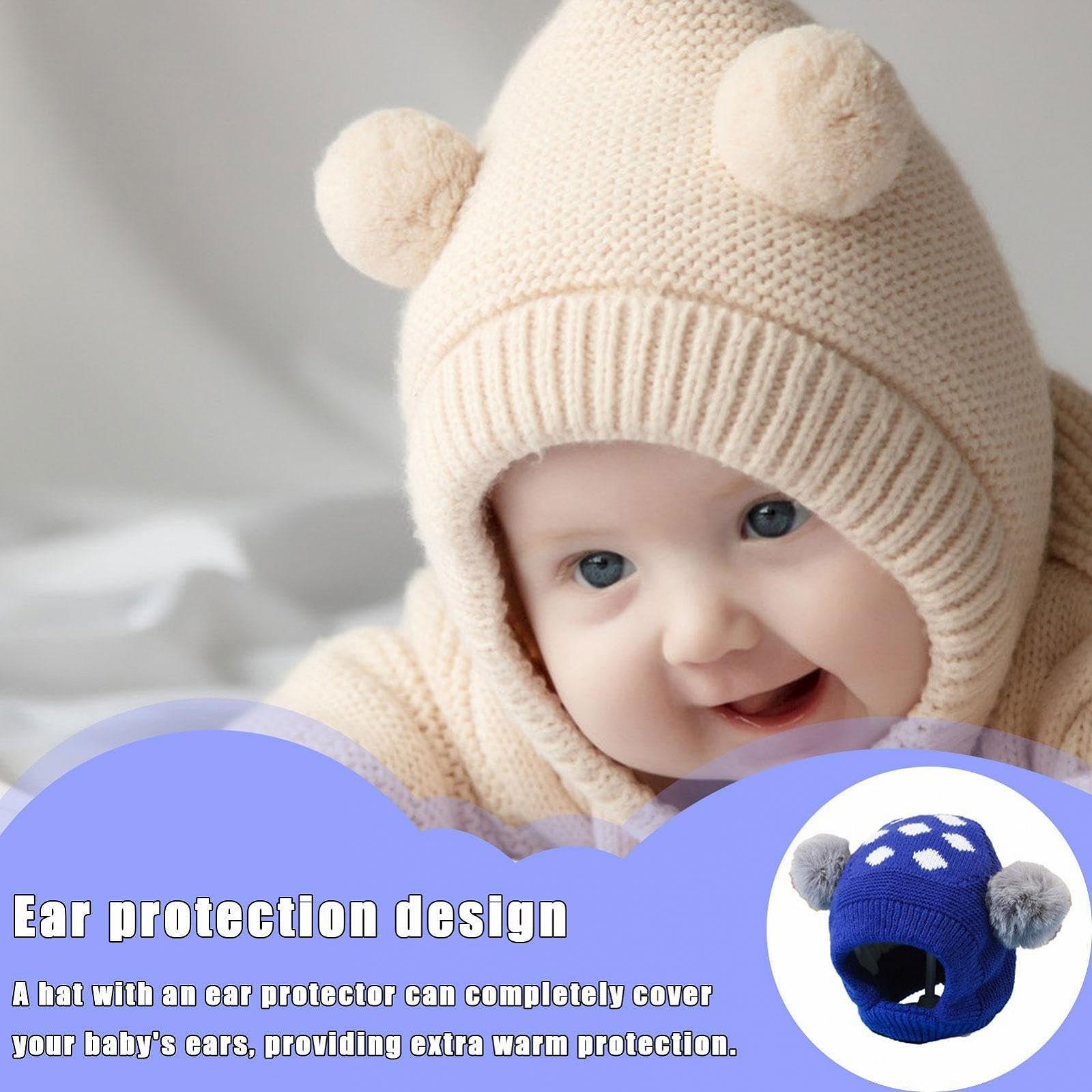 Вязаная шапка-ушанка Zqkimzi для детей, зимняя вязаная, фото №2 Вязаная шапка-ушанка Zqkimzi для детей, зимняя вязаная, фото №2