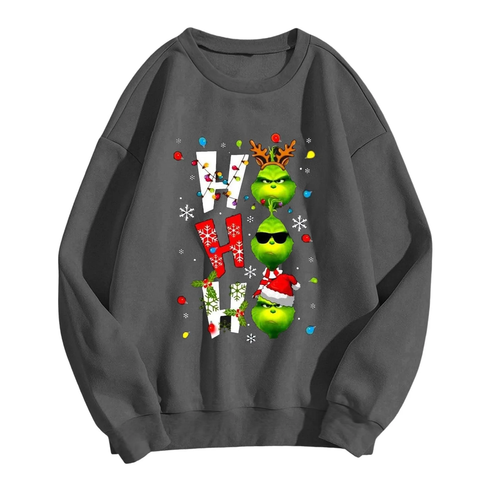 Рождественский джемпер Женский джемпер Рождественский смешной рождественский свитшот с длинными рукавами Рождественская блузка Блестящий рождественский топ Рубашка с длинными рукавами с рождественским мотивом Смешной рождественский джемпер Женский, фото №3