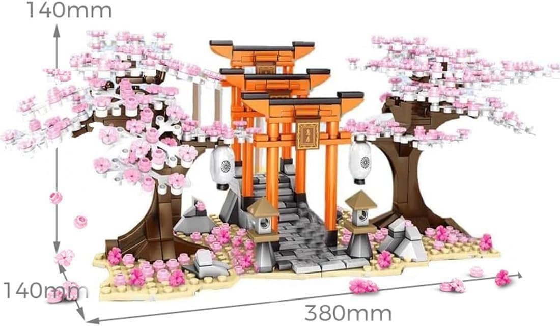Конструктор Sakura Tree с Минифигурками Кт, 647+ Зажимных Блоков, Модульный Японский Цветок Сакуры с Строительными Пластинами и Светом, фото №5