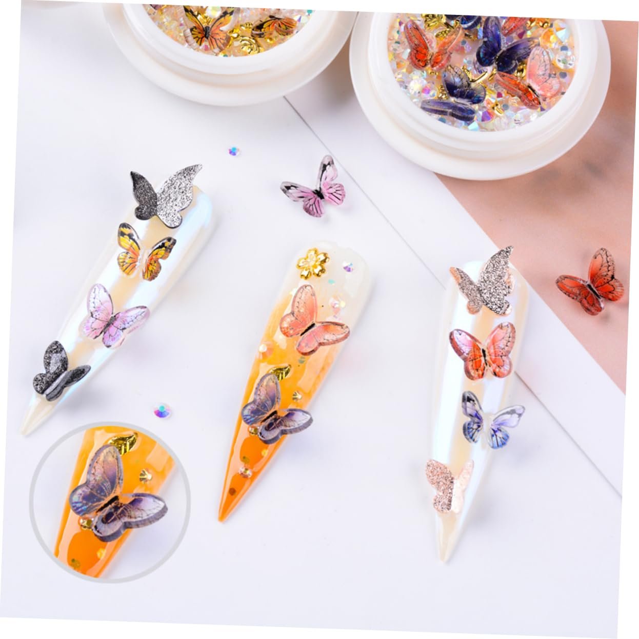 Аксессуары для ногтей 6 коробок Блестки для ногтей Паетки Стразы для DIY украшений для ногтей, фото №2