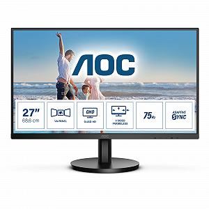 Монитор AOC Q27B3MA 27 дюймов QHD Колонки Adaptive Sync Чёрный synthetic.ua - Фото 1