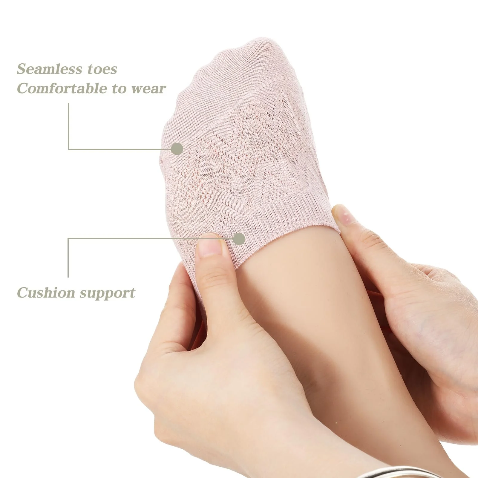 Шкарпетки Без Сліду Жіночі Багатокольорові (6 пар) Бавовна (36-40), фото №3