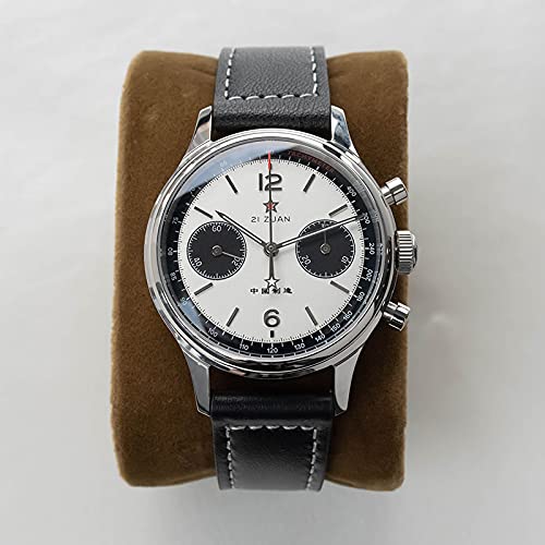 Мужские часы-хронограф Sugess Five Star Panda Chrono Seagull ST1901 38мм сапфировое стекло 1963 SUPAN006GN серебряный ремешок, фото №2