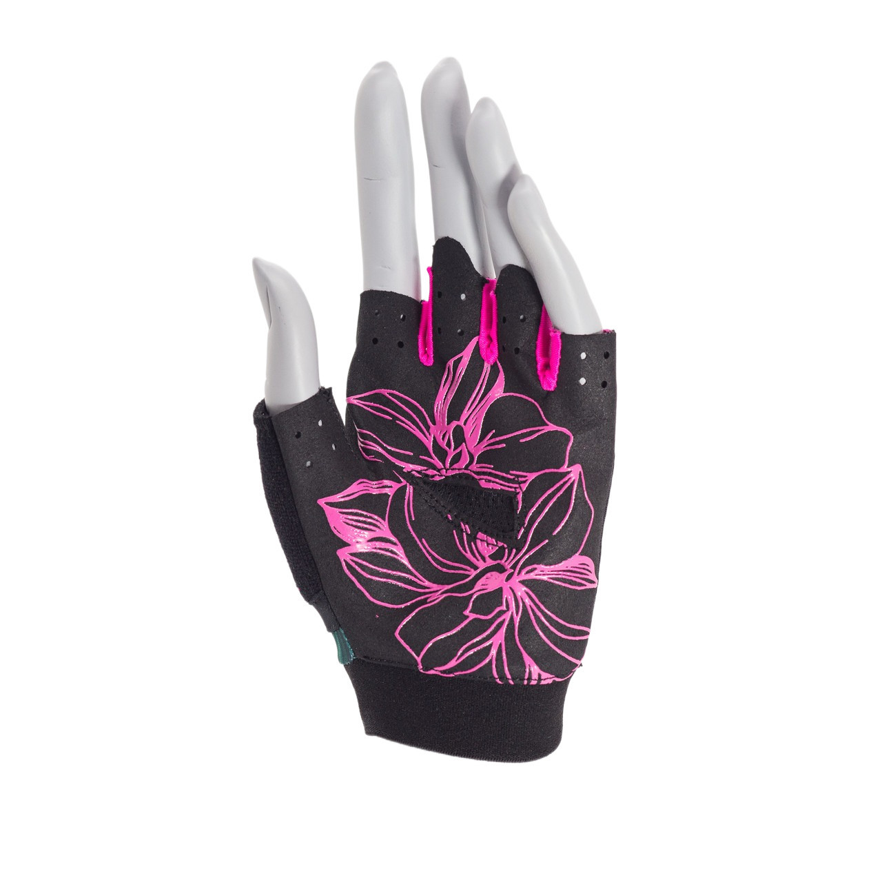 Рукавички для фітнесу MadMax MFG-770 Flower Power Gloves Black/Pink M, фото №3