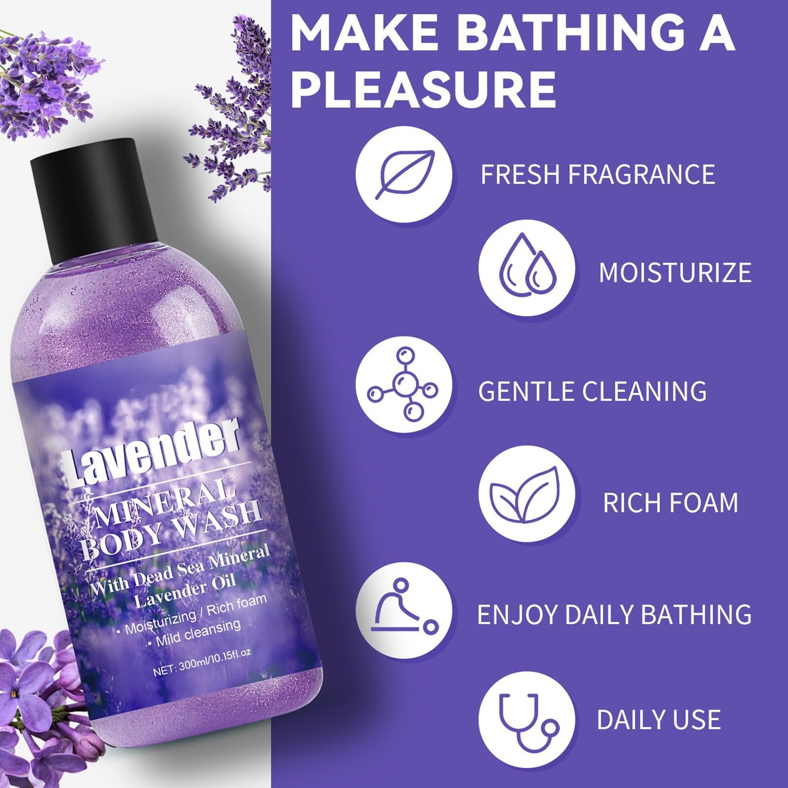 Гель для душу Lavender Зволожувальний з олією лаванди, фото №4