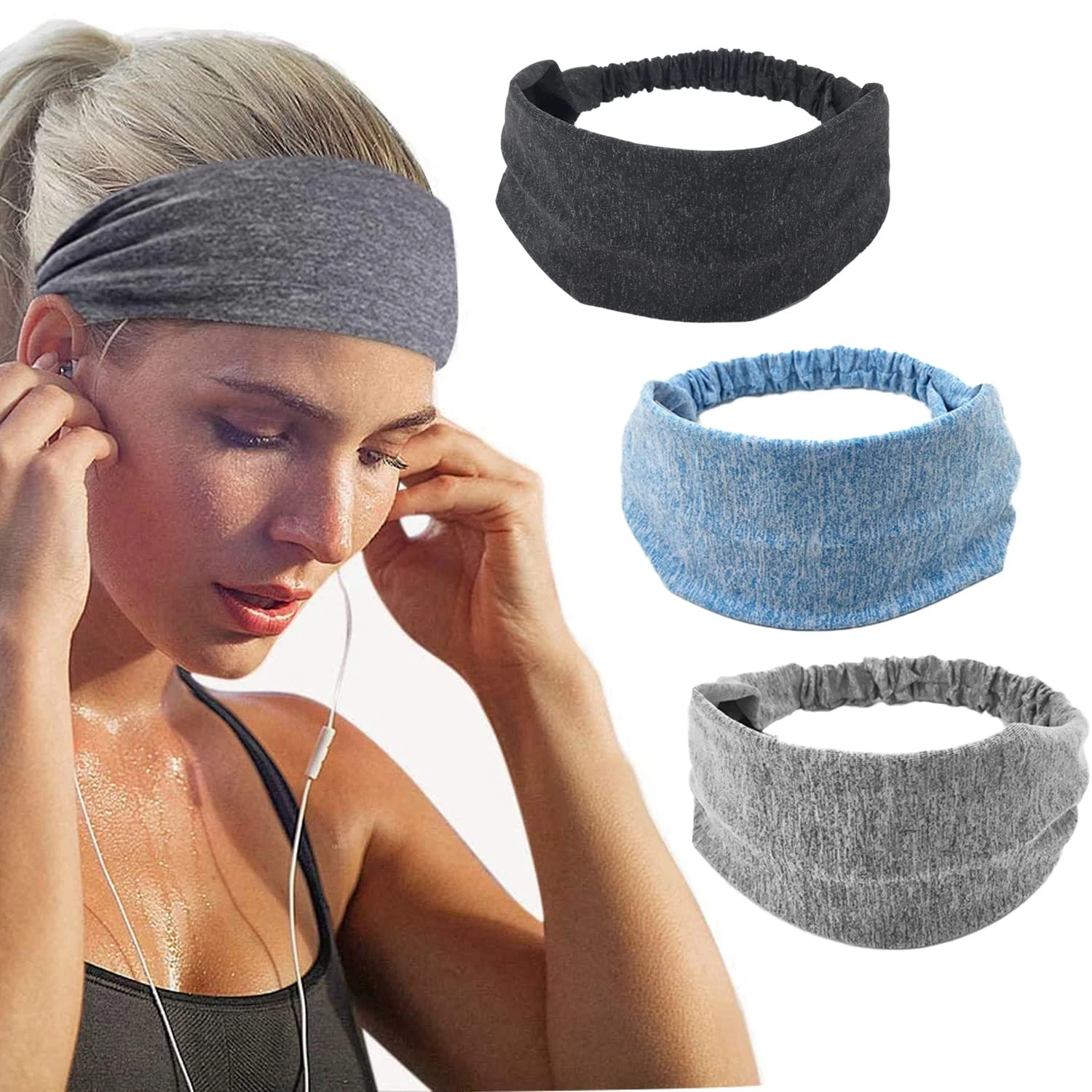 Спортивні пов'язки на голову, еластичні, фото №1