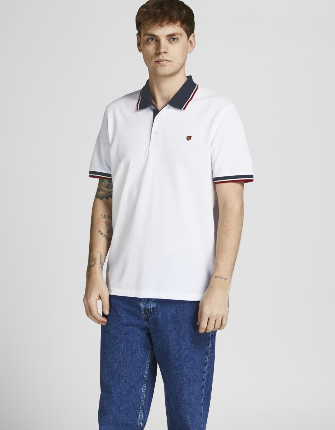 Рубашка-поло Jack&Jones JPRBLUWIN REG SOLID Белый XL, фото №1
