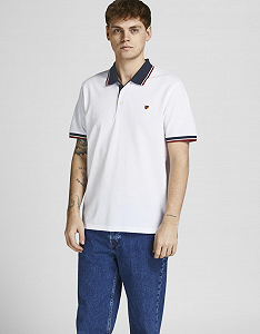 Поло Jack&Jones REGULAR FIT SOLID JPRBLUWIN POLO SS NOOS 12169064 Белый M - Фото 1