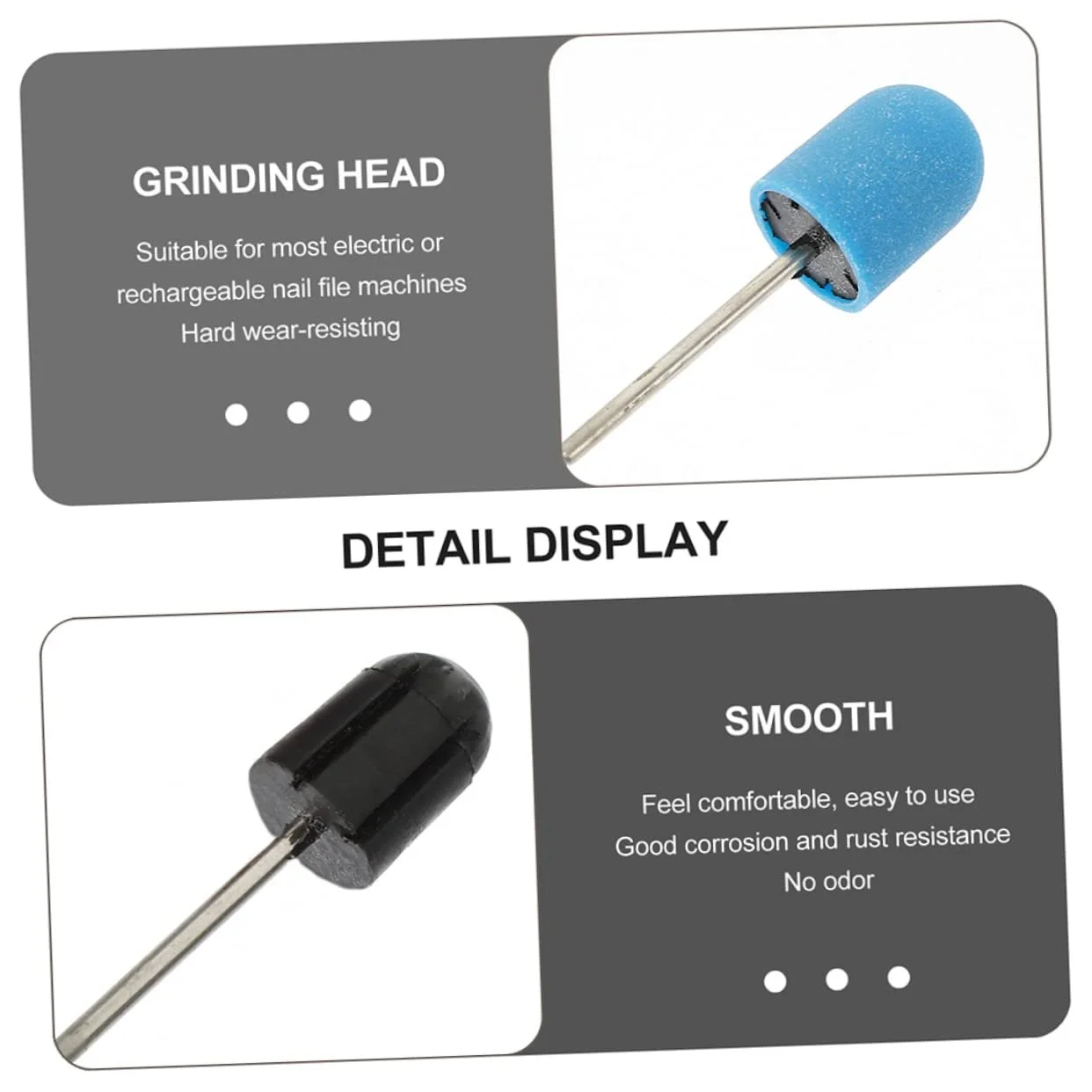 Набор сменных шлифовальных колпачков PACKOVE 3 шт. для профессионального маникюра, фото №6 Набор сменных шлифовальных колпачков PACKOVE 3 шт. для профессионального маникюра, фото №6