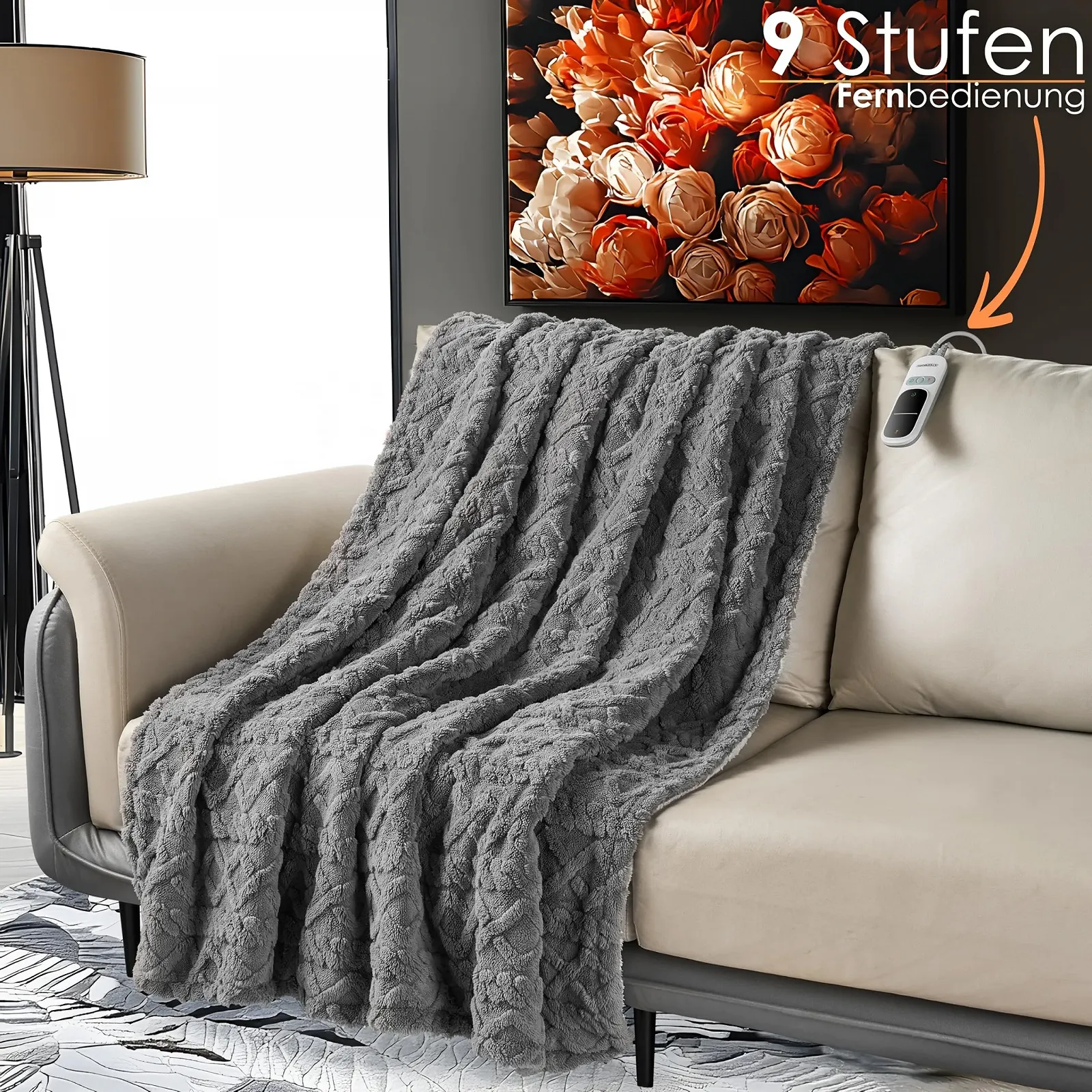 Електрична ковдра 180 x 130 см з автоматичним вимкненням, 9 рівнів нагріву, фото №2 Електрична ковдра 180 x 130 см з автоматичним вимкненням, 9 рівнів нагріву, фото №2