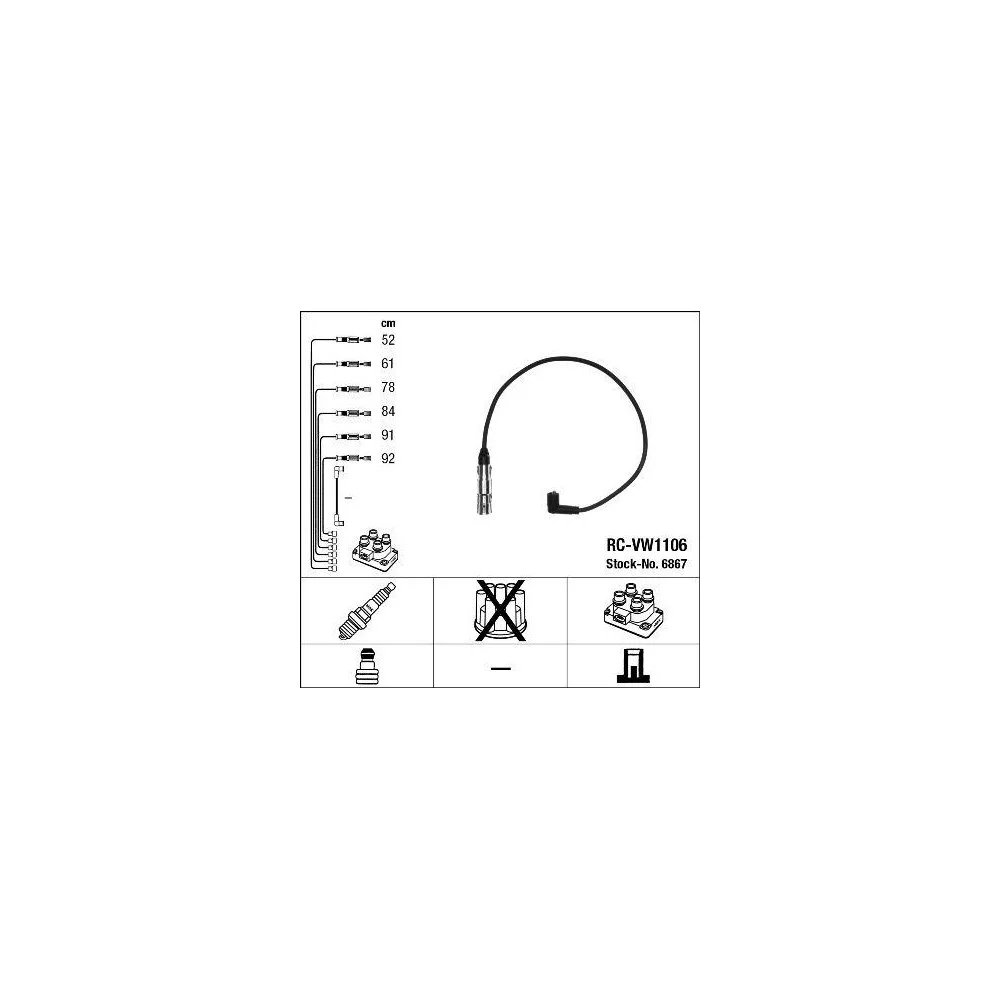 Комплект проводів запалювання NGK 6867, фото №1