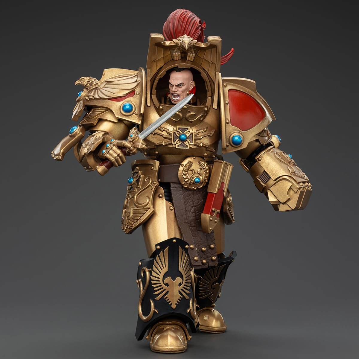 Фигурка Joytoy Warhammer The Horus Heresy 1/18 Legio Custodes Aquilon Terminator Squad Aquilon с сдвоенным адратическим разрушителем JT00751, фото №4