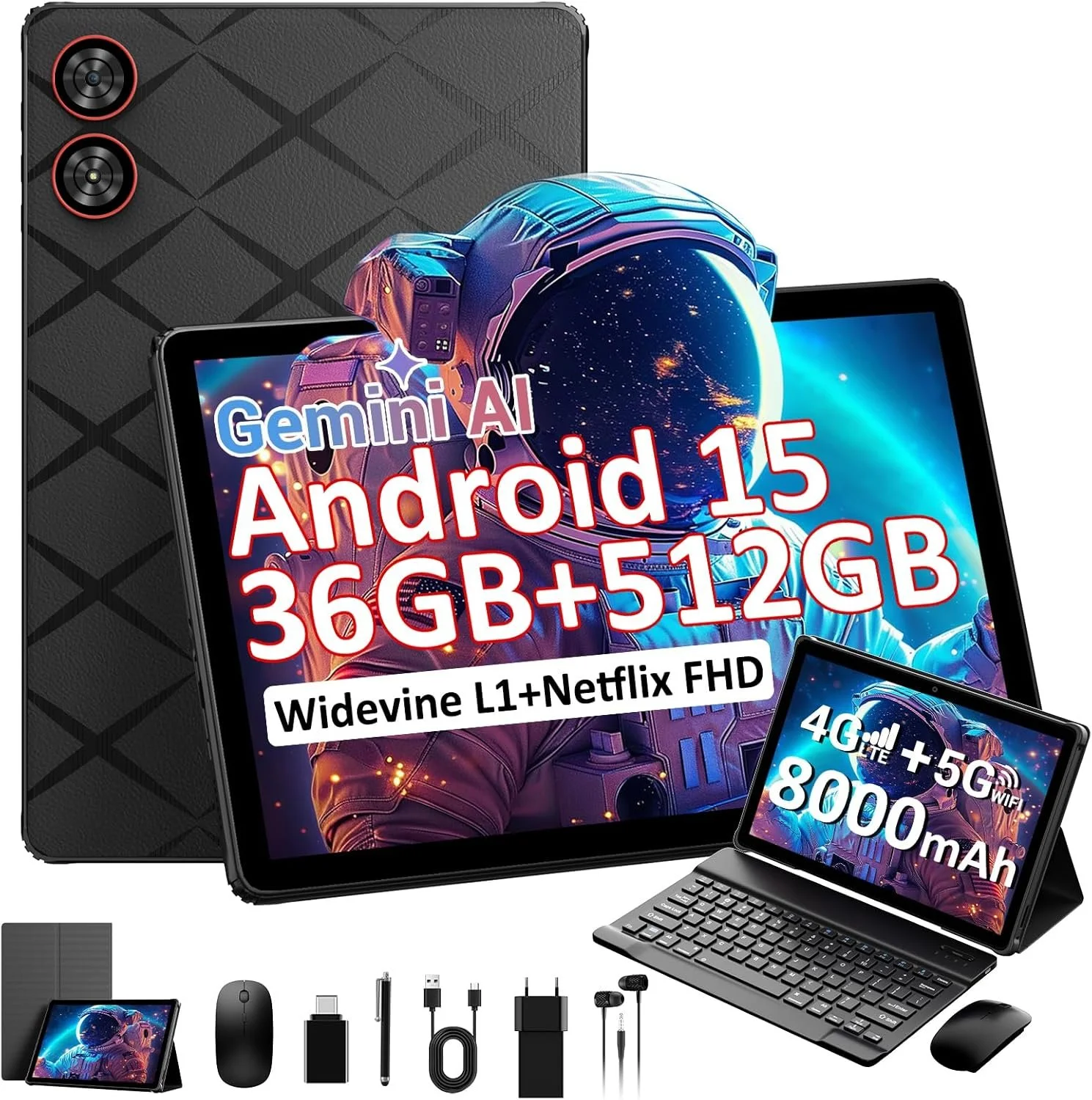 Планшет 11" Full HD TIGERFU LS1111 12+24/512ГБ 4G 1-SIM 8 ядер Android 15 8000 mAh Черный, фото №1