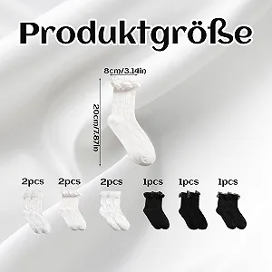 Жіночі шкарпетки з рюшами (9 пар) Білі та Чорні synthetic.ua - Фото 1