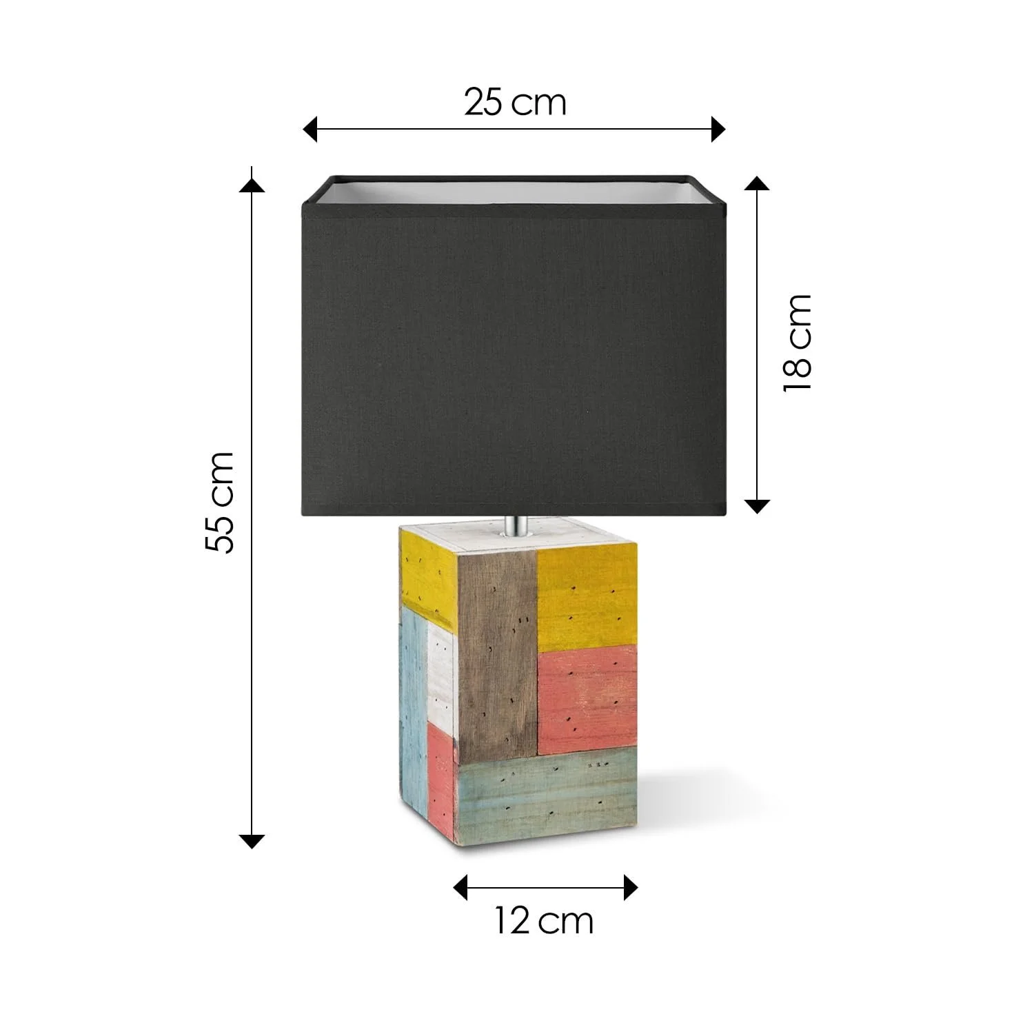 Настільна лампа Home Sweet Home Block Tara E27 Anthracite Wood Textile 25/25/45 см, фото №6