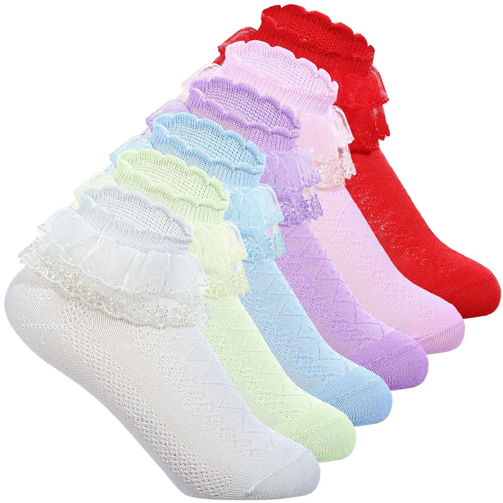 Шкарпетки з рюшами Princess Lolita, 6 пар, фото №1
