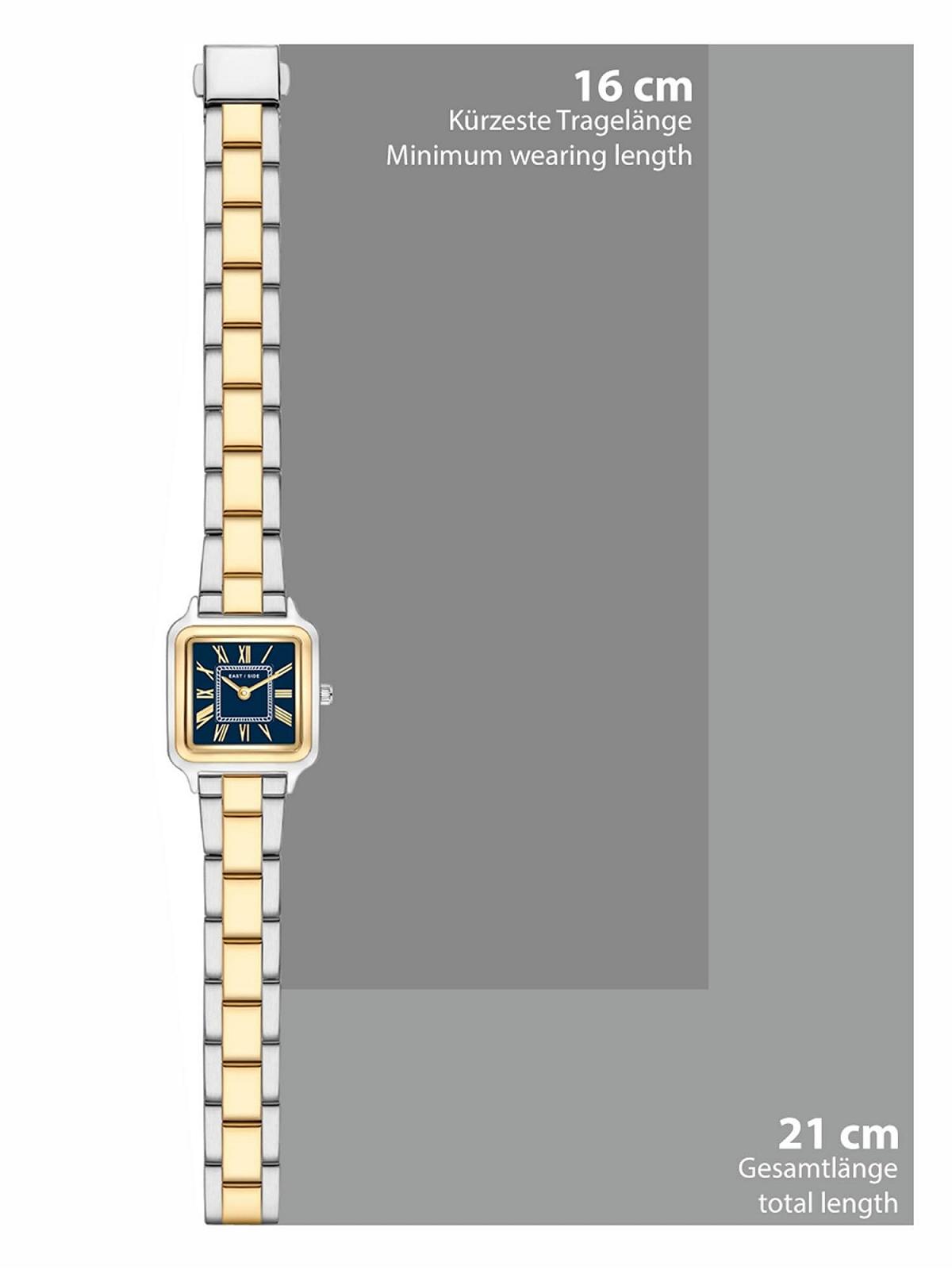 Часы женские Eastside 10080135 Аналоговый Кварцевый Механизм Серебряный/Желтое Золото, фото №2