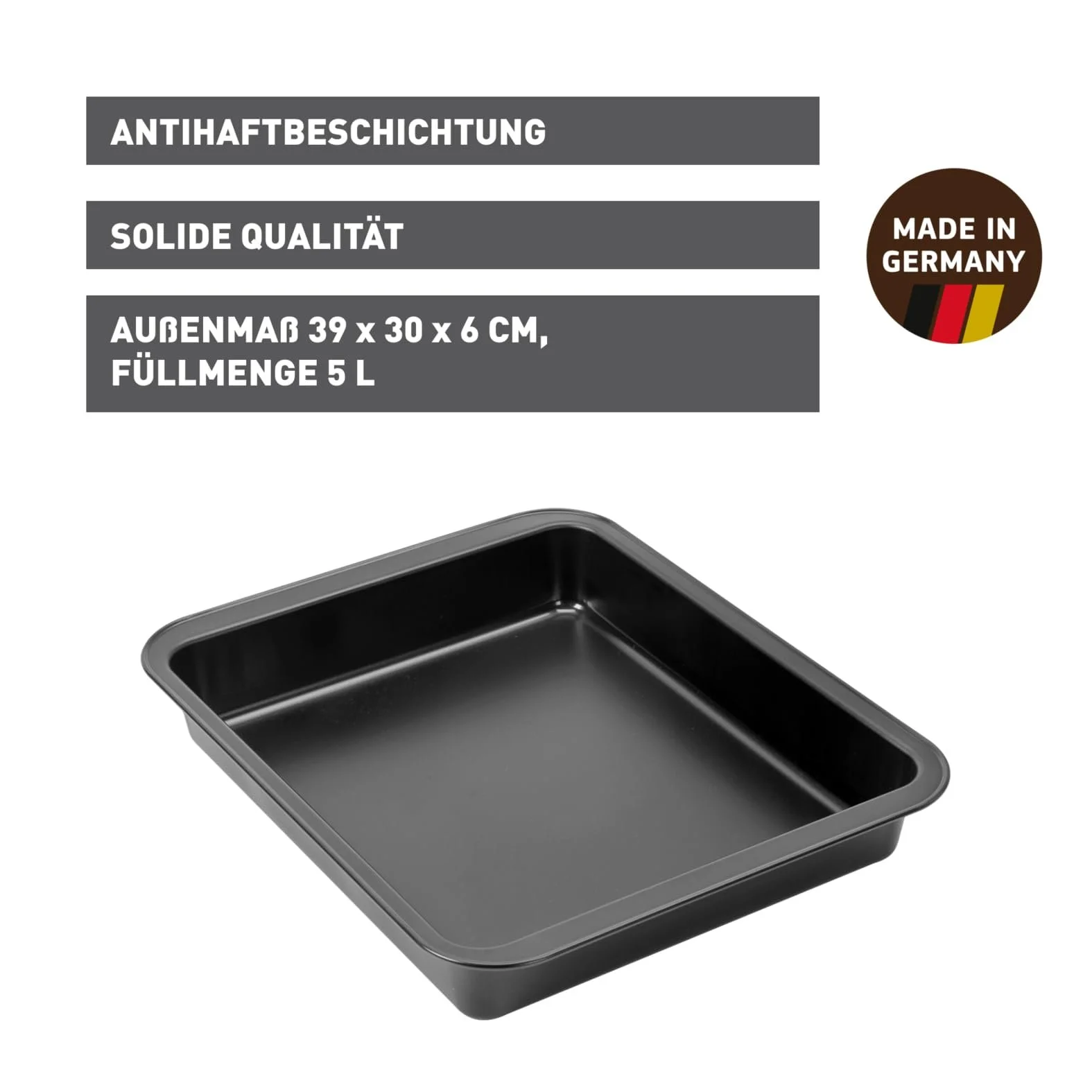 Противень для запекания и духовки KAISER Delicious Good 39 х 30 х 6 см антипригарное покрытие высокий бортик, фото №2