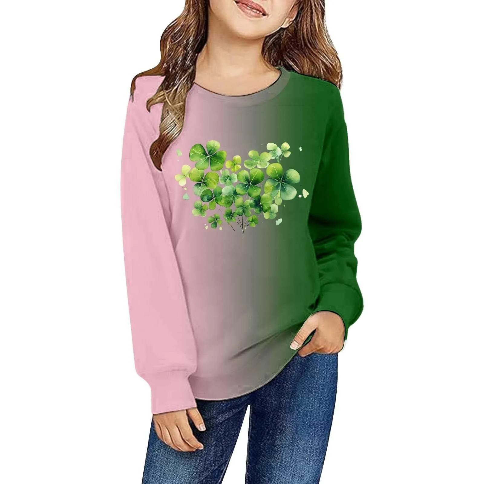 Різдвяний світшот для дівчинки повсякденний світшот з круглим вирізом та капюшоном для дівчинки, фото №1